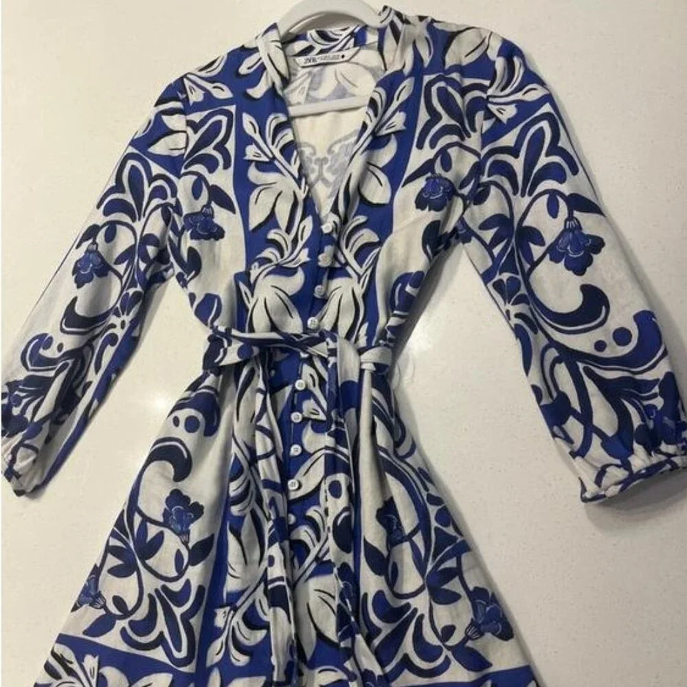 PRINTED SHIRT DRESS - Picture 2 of 5